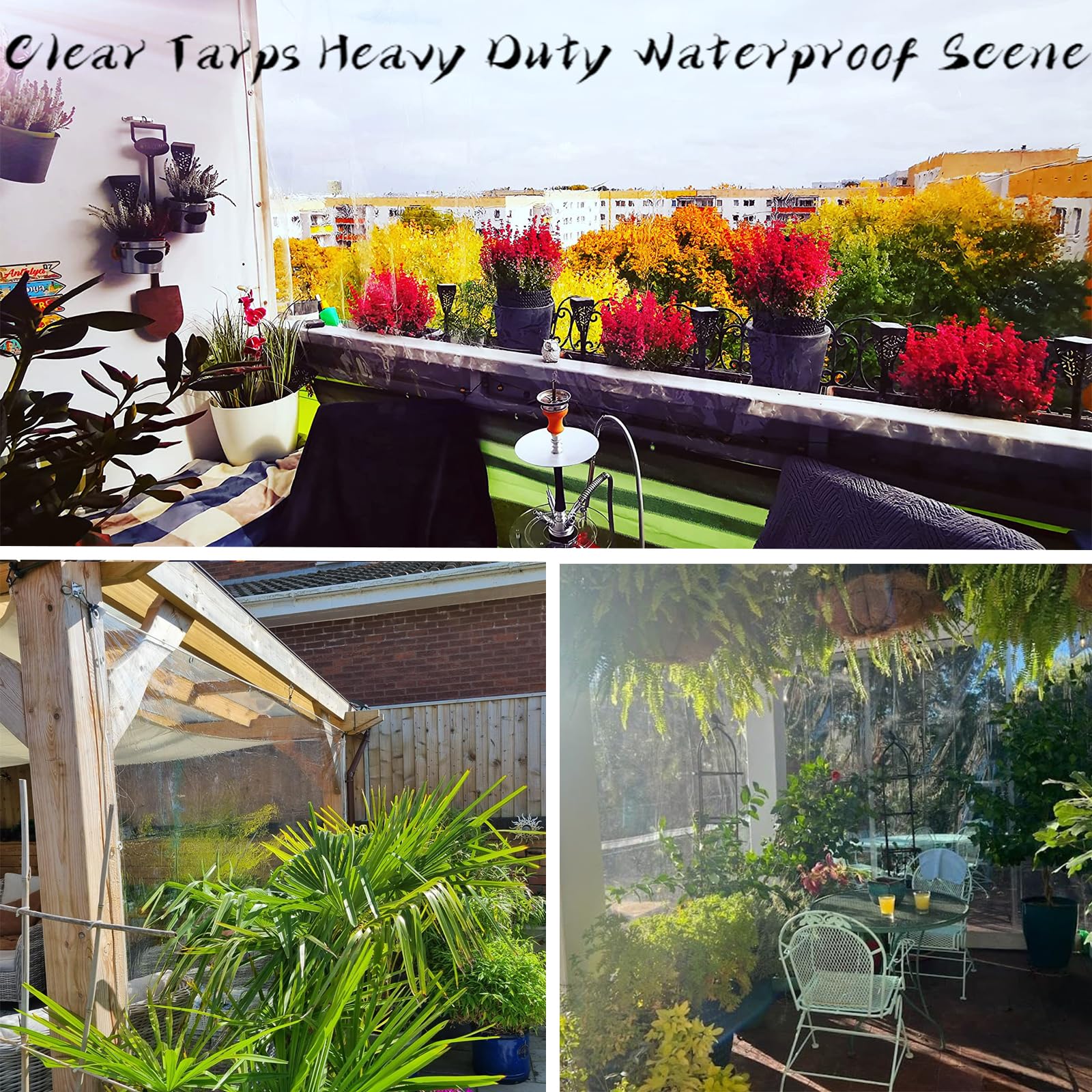 Amazon.co.jp: クリアビニールタープ クリアタープ 高耐久 防水 6.5